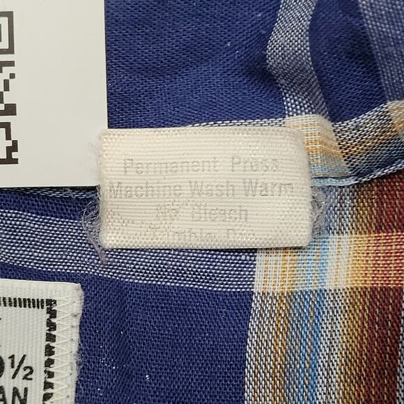 Vintage 90s Western Hippie Button Shirt 3XL 19.5 30x32 Baggy Plaid - Picture 8 of 12